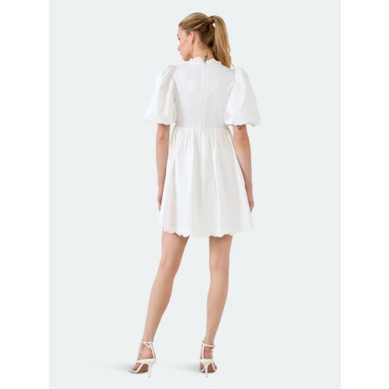 Endless Rose Ruffle Detail Mini Dress Dresses White - Image 8