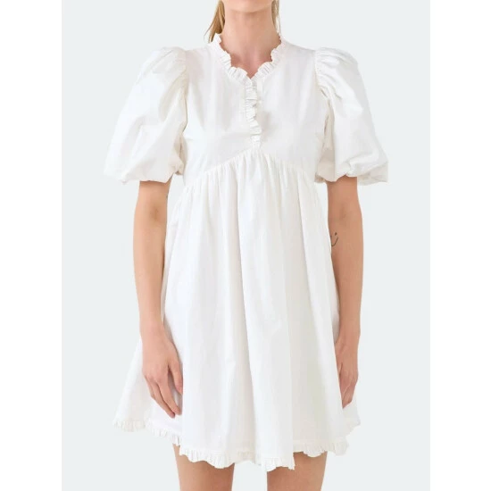 Endless Rose Ruffle Detail Mini Dress Dresses White - Image 9