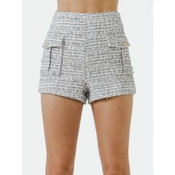 Endless Rose Tweed Shorts Blue