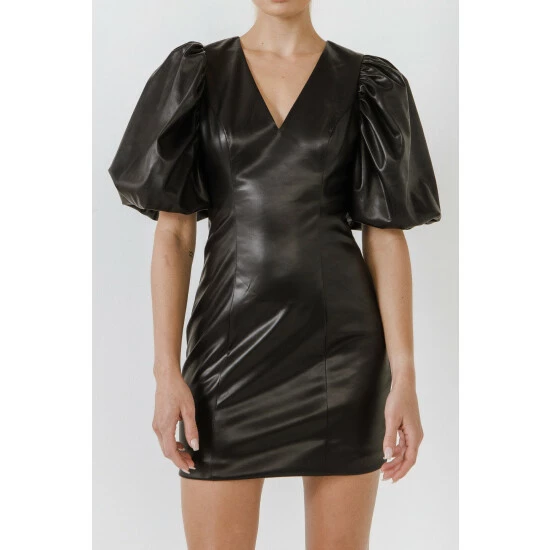 Endless Rose Pu Fitted Mini Dress Dresses Black 9 Endless Rose Pu Fitted Mini Dress Dresses Black - Image 9