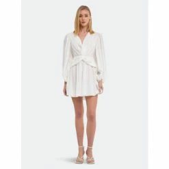 Endless Rose Twist Front Draped Mini Dress Dresses White