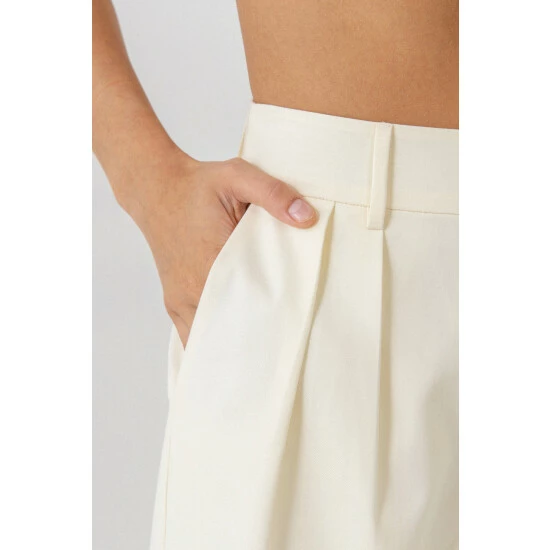 Endless Rose Pleated Suit Pants Ivory - Image 3