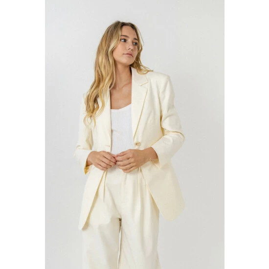 Endless Rose Pleated Suit Pants Ivory - Image 4