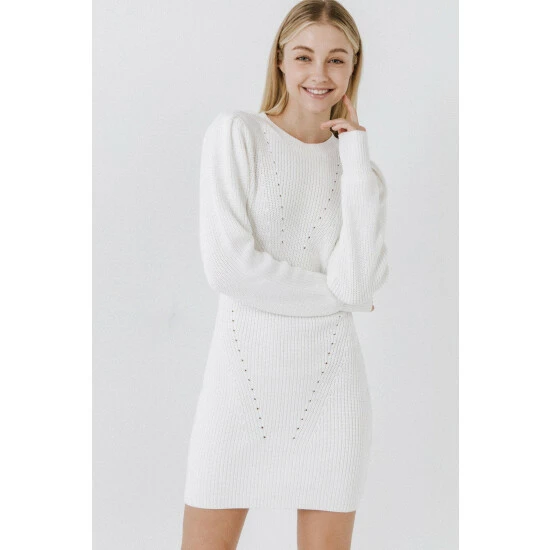 Endless Rose Sweater Mini Dress Dresses Ivory