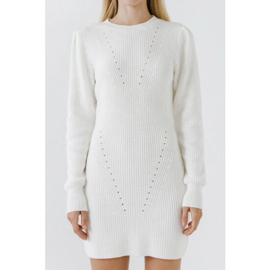 Endless Rose Sweater Mini Dress Dresses Ivory - Image 2