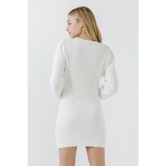 Endless Rose Sweater Mini Dress Dresses Ivory - Image 4