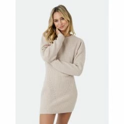 Endless Rose Sweater Mini Dress Dresses Beige