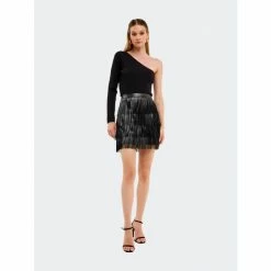 Endless Rose Pu Fringe Mini Skirt Skirts Black