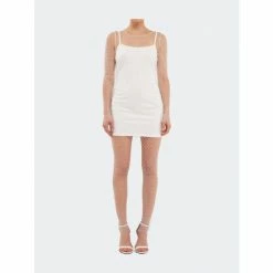 Endless Rose Embellishment Mini Dress - White Dresses