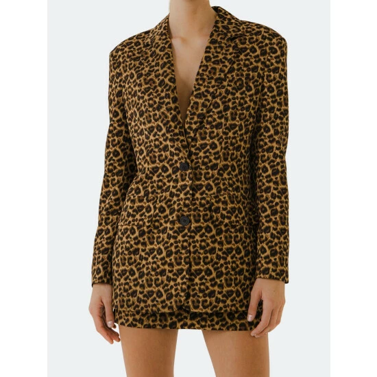 Endless Rose Leopard Print Boyfriend Blazer Coats, Jackets & Blazers - Image 5