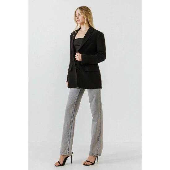 Endless Rose Oversized Double Button Blazer Coats, Jackets & Blazers Black - Image 4