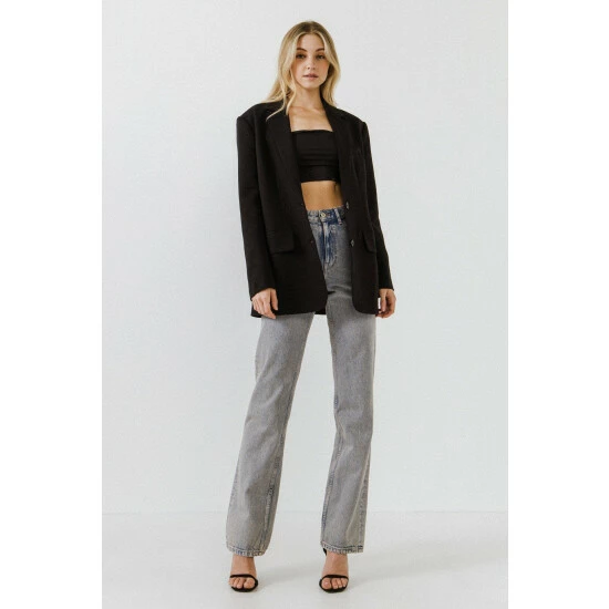 Endless Rose Oversized Double Button Blazer Coats, Jackets & Blazers Black - Image 5