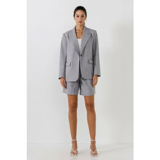 Endless Rose Single Breasted Blazer Coats, Jackets & Blazers Grey