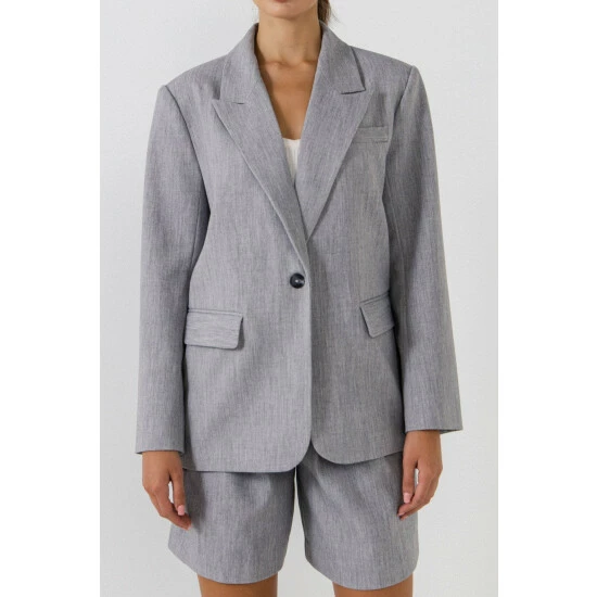 Endless Rose Single Breasted Blazer Coats, Jackets & Blazers Grey - Image 2