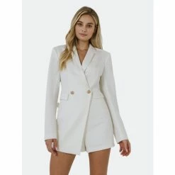 Endless Rose Tailored Romper Jumpsuits & Rompers White