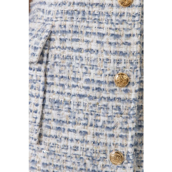 Endless Rose Tweed Mini Dress Dresses Blue - Image 4