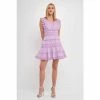 Endless Rose Plunging Neck Lace Trim Dress Dresses Lilac