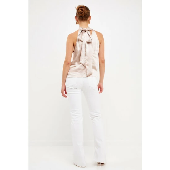 Endless Rose Satin Top Tops Black - Image 8