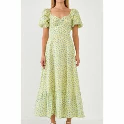 Endless Rose Floral Back Tied Maxi Dress Dresses Yellow Multi