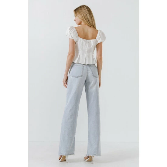 Endless Rose Corset Top With Pleats Tops White - Image 3