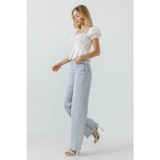 Endless Rose Corset Top With Pleats Tops White - Image 4