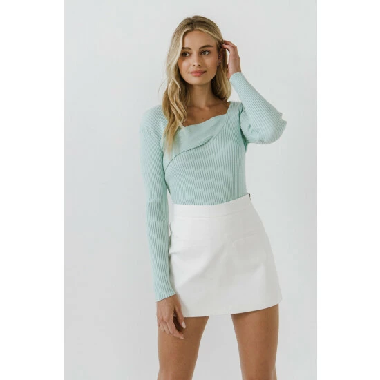 Endless Rose Cross Wrap Fine Knit Sweater Sweatshirts & Sweaters Pink - Image 5