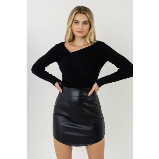 Endless Rose Cross Wrap Fine Knit Sweater Sweatshirts & Sweaters Pink - Image 9