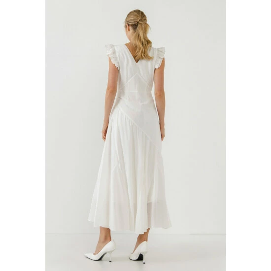 Endless Rose Asymmetrical Ruffle Maxi Dress Dresses White - Image 4
