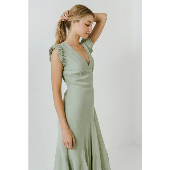 Endless Rose Asymmetrical Ruffle Maxi Dress Dresses White - Image 6