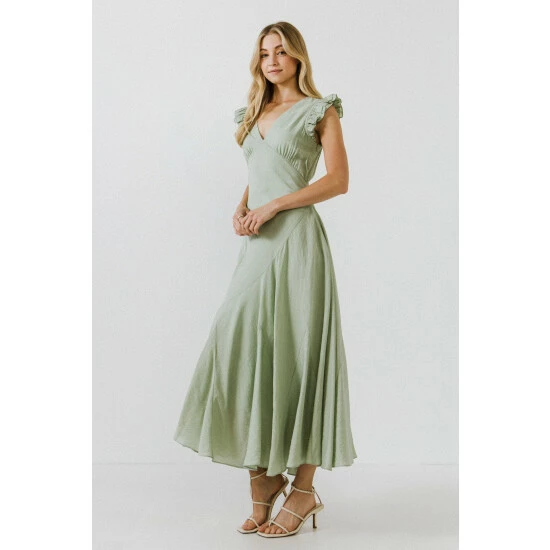 Endless Rose Asymmetrical Ruffle Maxi Dress Dresses White - Image 7