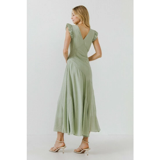 Endless Rose Asymmetrical Ruffle Maxi Dress Dresses White - Image 8