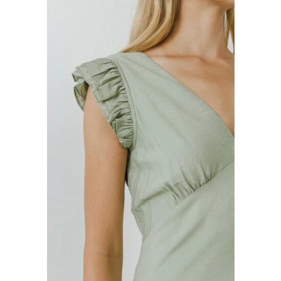 Endless Rose Asymmetrical Ruffle Maxi Dress Dresses White - Image 9