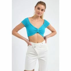 Endless Rose Knit Top With Bow Detail Tops Ecru