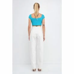 Endless Rose Knit Top With Bow Detail Tops Ecru -Endless Rose Shop unnamed file 607