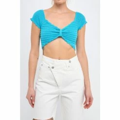 Endless Rose Knit Top With Bow Detail Tops Ecru -Endless Rose Shop unnamed file 608
