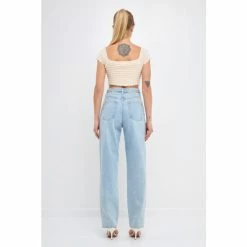 Endless Rose Knit Top With Bow Detail Tops Ecru -Endless Rose Shop unnamed file 611
