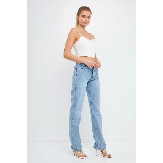 Endless Rose Adjustable Bustier Crop Top Tops Army Green - Image 4