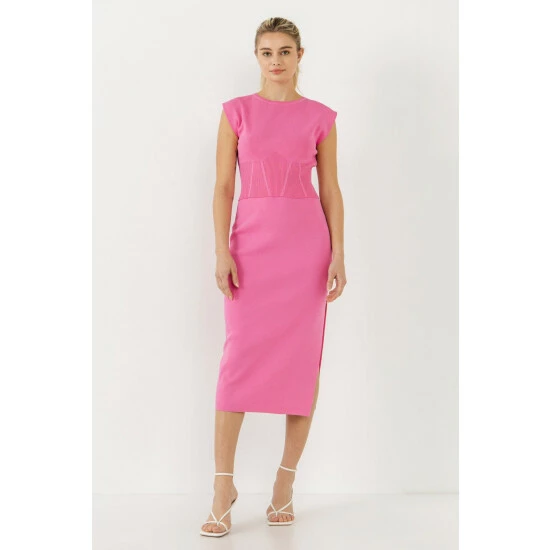 Endless Rose Cinched Waist Sleeveless Knit Top Tops Burgundy - Image 10