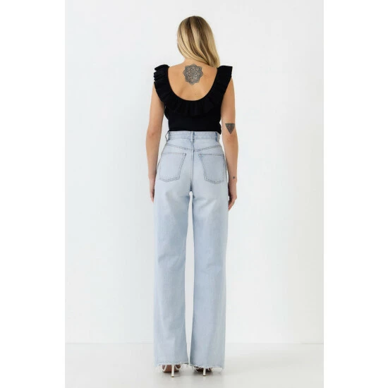 Endless Rose Ruffle Neck Knit Top Tops Baby Pink - Image 9