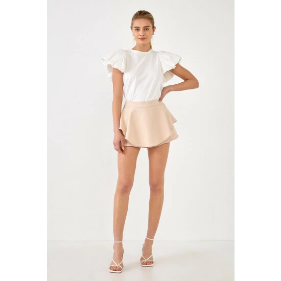 Endless Rose Ruffled Skort Bottoms Pink - Image 2