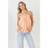 Endless Rose Halter Bow Tie Gingham Top Tops Orange