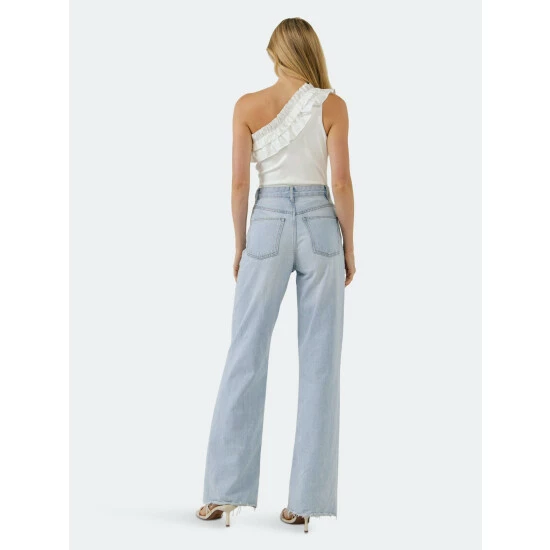 Endless Rose Ruffled Asymmetrical Bodysuit Jumpsuits & Rompers White - Image 3