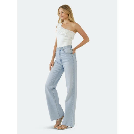 Endless Rose Ruffled Asymmetrical Bodysuit Jumpsuits & Rompers White - Image 4