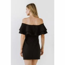 Endless Rose Ruffled Off Shoulder Mini Dress Dresses Black -Endless Rose Shop unnamed file 739