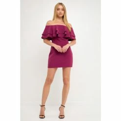 Endless Rose Ruffled Off Shoulder Mini Dress Dresses Black -Endless Rose Shop unnamed file 745