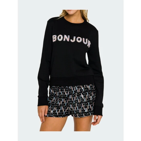 Endless Rose Lettering Beads Sweatshirt - Black Sweatshirts & Sweaters - Image 5