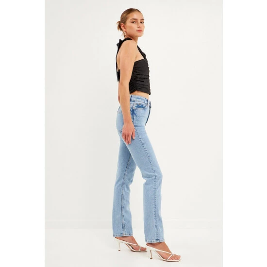 Endless Rose Halter Loop Ruched Top Tops Off White - Image 3