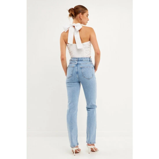 Endless Rose Halter Loop Ruched Top Tops Off White - Image 8