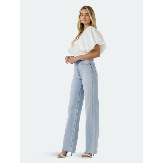 Endless Rose Puff Sleeve Detail Top Tops White - Image 3