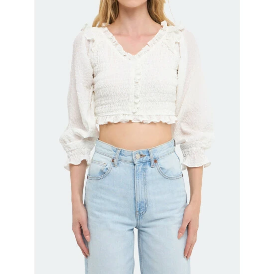 Endless Rose Smocked Top Tops White - Image 5